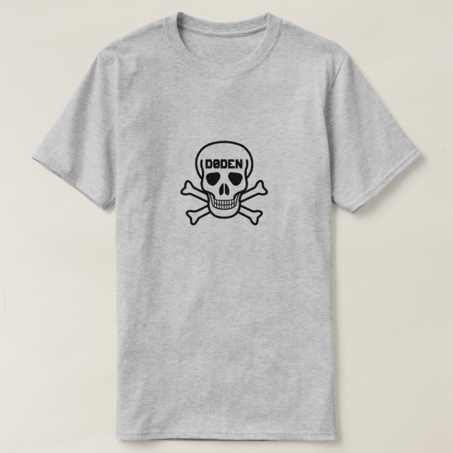 Skull und der Text Døden T-Shirt (Design vorne)