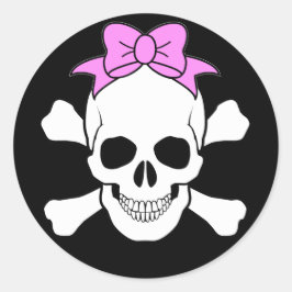 SKULL- UND KREUZBONENSTICKER RUNDER AUFKLEBER