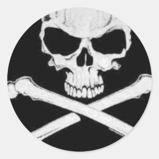 SKULL UND KREUZEN RUNDER AUFKLEBER
