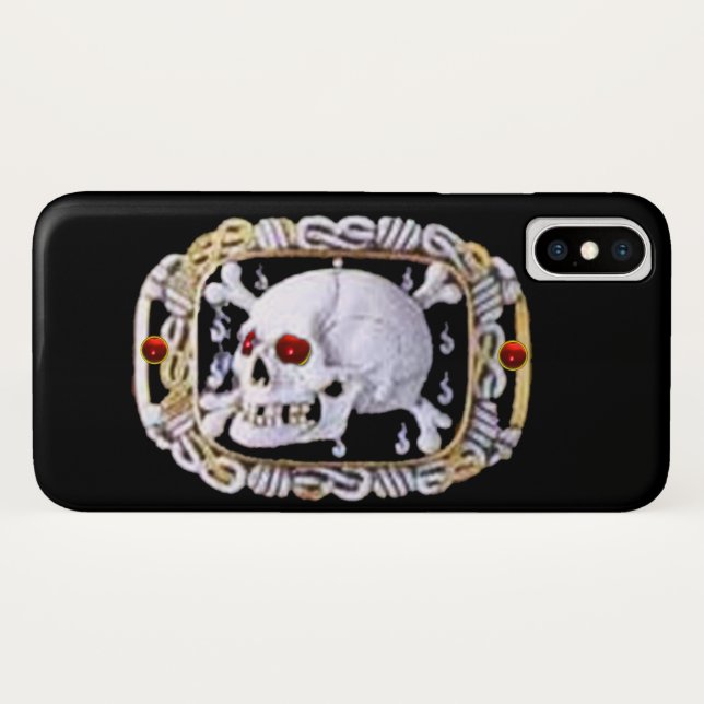 SKULL UND KREUZKNOCHEN RUBY RENAISSANCE JEWEL Case-Mate iPhone HÜLLE (Rückseite (Horizontal))