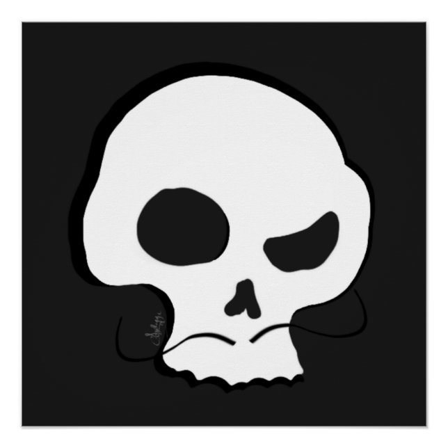 Skull und Mustache Poster (Vorderseite)