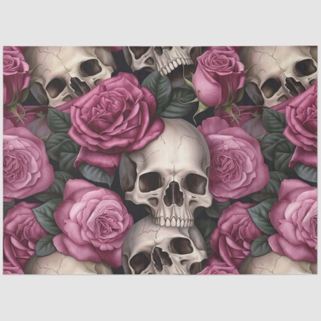 Skull und Rose Serie Design 5 Seidenpapier (Vorderseite)