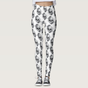 Skull und Rose Sketch Leggings