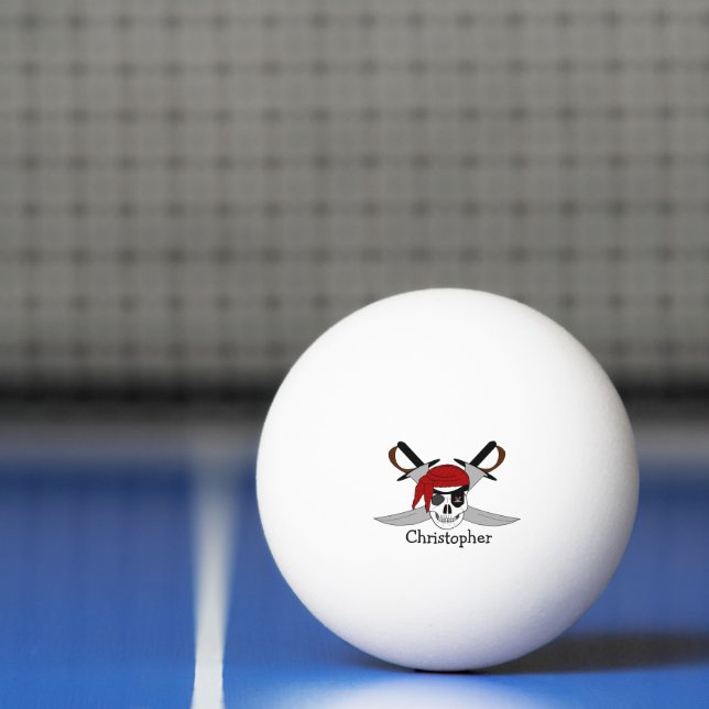 Skull- und Schwerter-Design Tischtennisball (Netto)