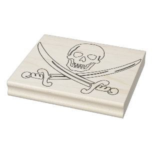 Skull und Schwerter Illustration Kunst Briefmarke Gummistempel