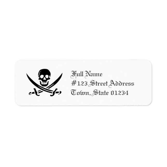 Skull und Schwerter Mailing Labels (Vorne)