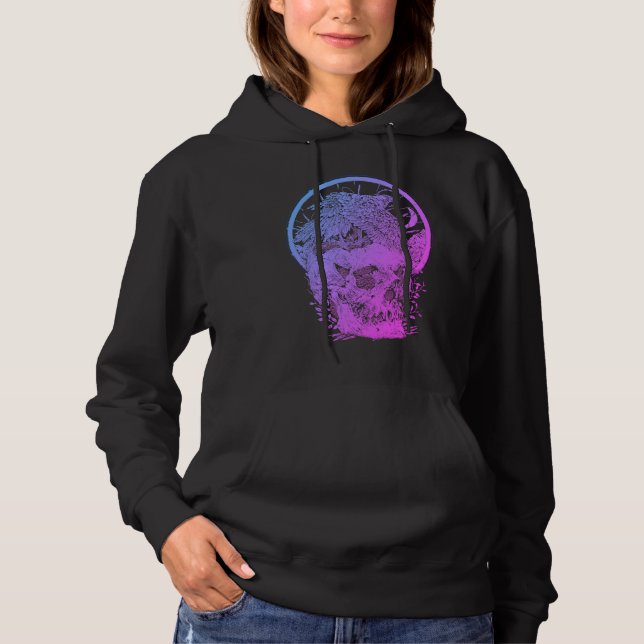 Skull- und Vogeldesign Hoodie (Vorderseite)