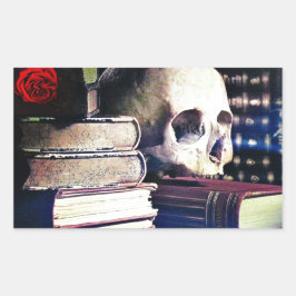 Skull und Zauberbuch über Geschenke, Kleidung und  Rechteckiger Aufkleber