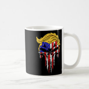 Skull Usa Flag Haar Funny President Geschenk Kaffeetasse