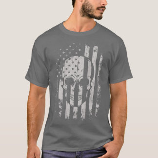 Skull Vintage American Flag Patriotic Men Women (o T-Shirt