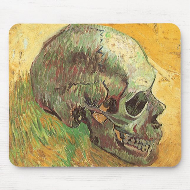 Skull von Vincent van Gogh, Vintager Impressionism Mousepad (Vorne)