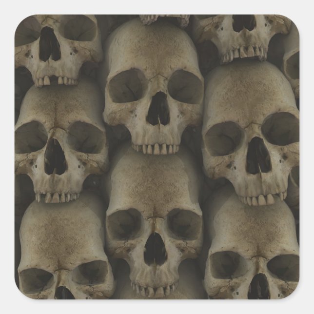 Skull Wall Quadratischer Aufkleber (Vorderseite)