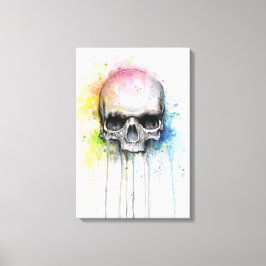 Skull Wasserfarbe Malerei farbenfrohe Canvas Print Leinwanddruck