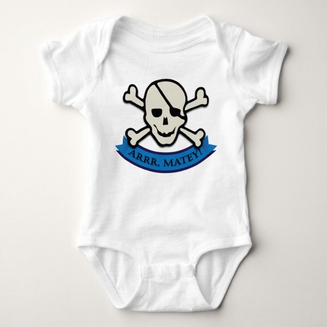 Skull - White Baby Jersey Bodysuit Baby Strampler (Vorderseite)