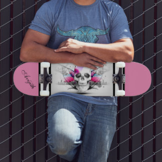 Skull White Modern Custom Skateboard