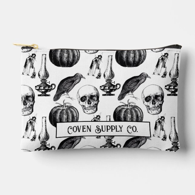 Skull & Witch Zipper Pouch Zubehörtasche (Vorderseite)