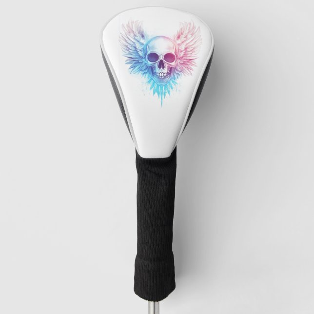 Skull with Angel Wings Golf Headcover (Vorderseite)