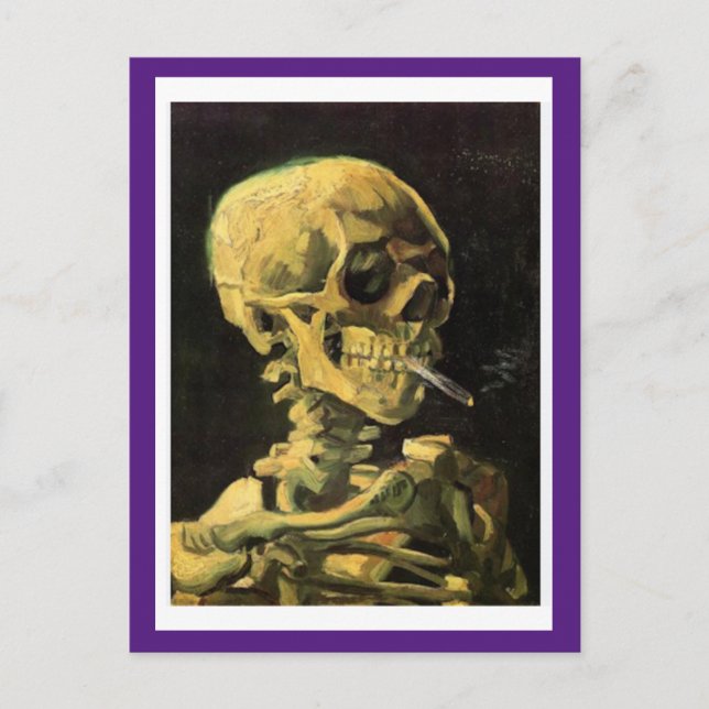 Skull with Burning CIgarette by Van Gogh, Postkarte (Vorderseite)