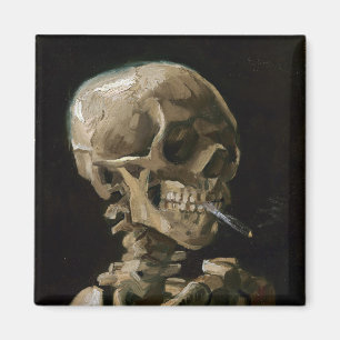 Skull with Burning Cigarette Vincent van Gogh Art Magnet