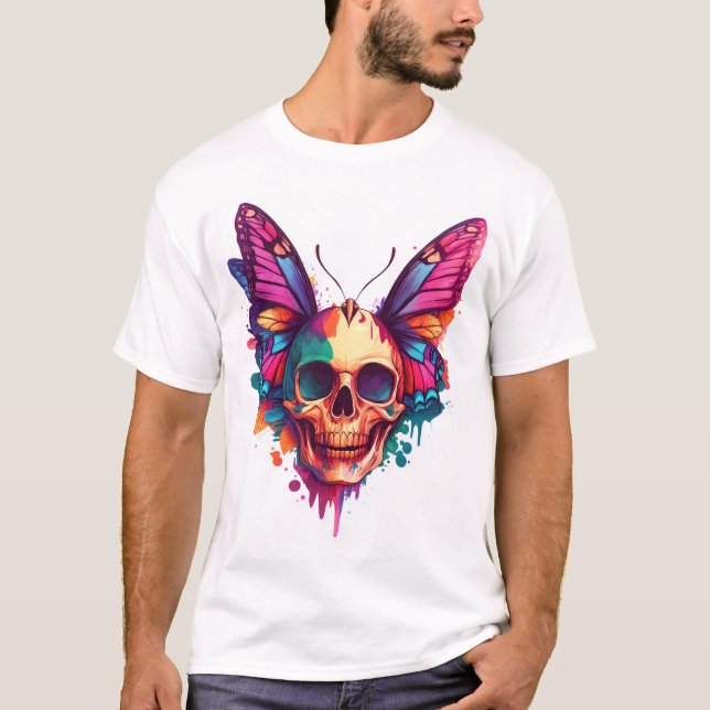 Skull with Butterfly Wings T-Shirt (Vorderseite)