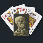 Skull with Cigarette by Van Gogh Spielkarten<br><div class="desc">Van Gogh's Expressionist Paintings: Skull with Burning Cigarette  Canvas Painting</div>