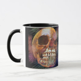 Skull with fireworks tasse