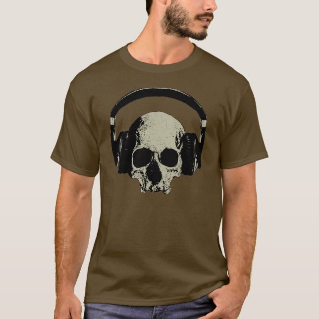 skull with headphones T-Shirt (Vorderseite)