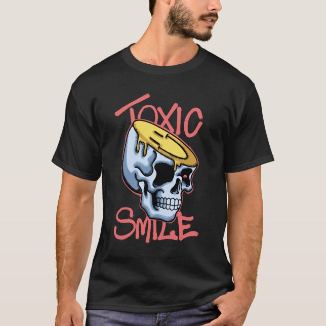 Skull with Unique Typography streetwear T-Shirt (Vorderseite)