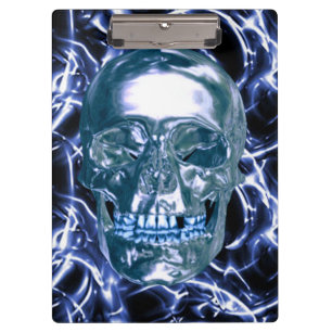 Skull-Zwischenablage für Electric Blue Chrome Klemmbrett