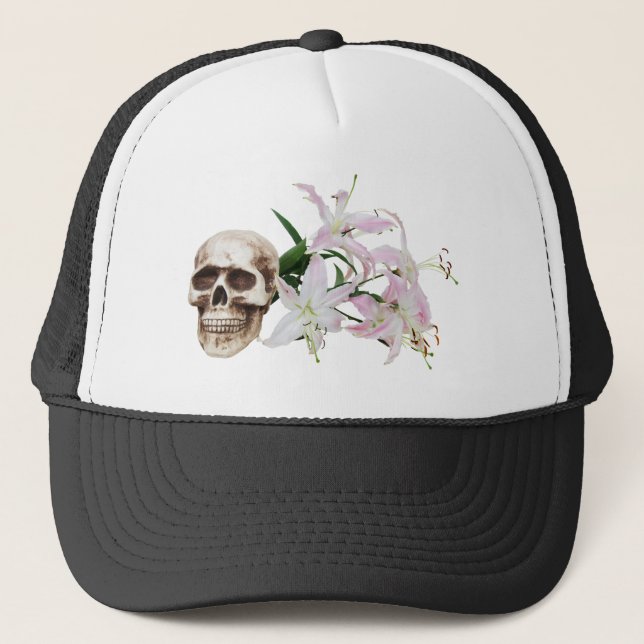 SkullFlowers051409 Truckerkappe (Vorderseite)