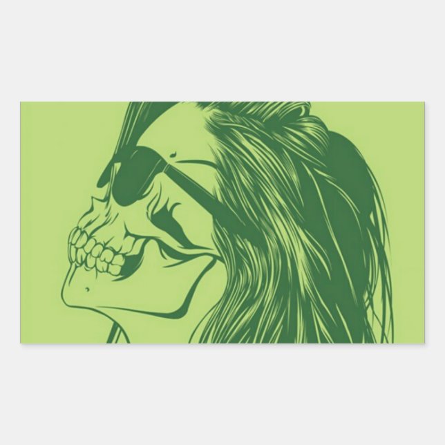 SkullGirl Rechteckiger Aufkleber (Vorderseite)