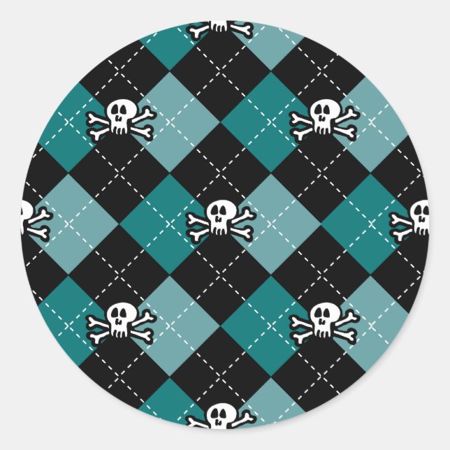 Skullgyle Runder Aufkleber (Vorderseite)
