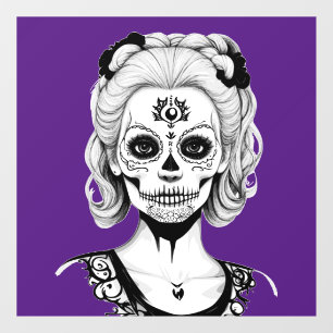 SKULLHEAD FRAU FENSTERAUFKLEBER