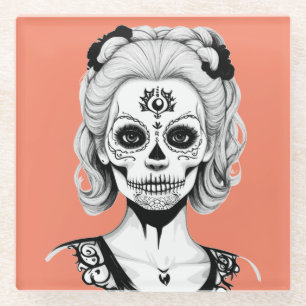 SKULLHEAD FRAU GLASUNTERSETZER