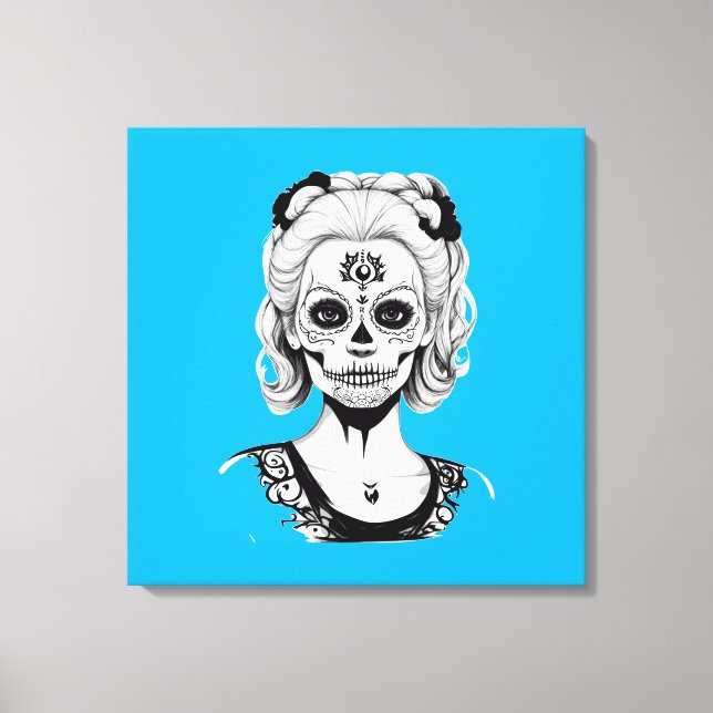 SKULLHEAD FRAU LEINWANDDRUCK (Vorderseite)