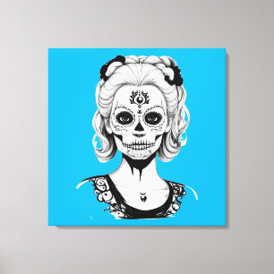 SKULLHEAD FRAU LEINWANDDRUCK