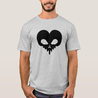 SkullHeart-Schwarzes T-Shirt