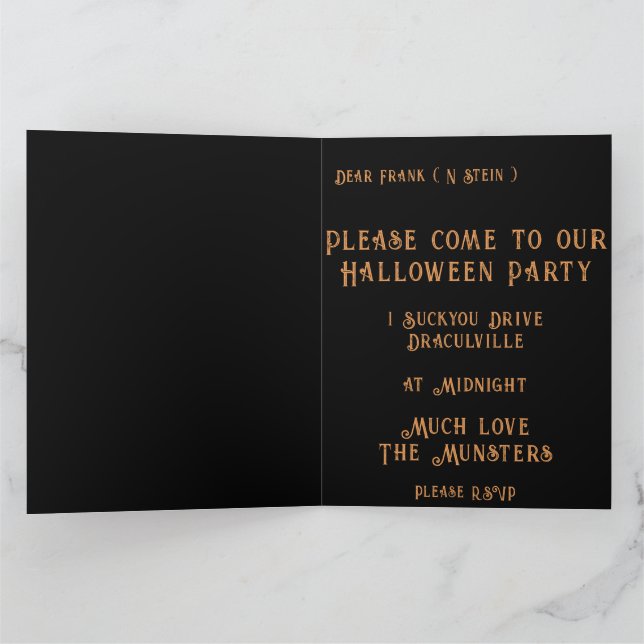 Skullington Illustration Halloween-Party Einladung (Innenseite)