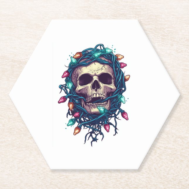Skullmas � Funny Xmas Skelett Untersetzer (Vorderseite)