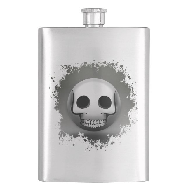 Skullmoji-Schild Flachmann (Vorderseite)