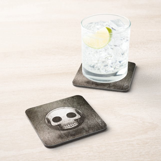 Skullmoji Vintage Getränkeuntersetzer (Rechte Seite)