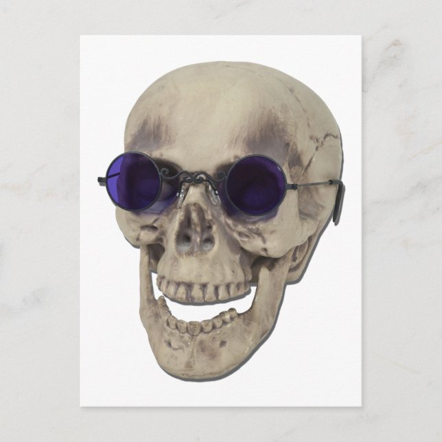 SkullPurpleBrillen121611 Postkarte (Vorderseite)
