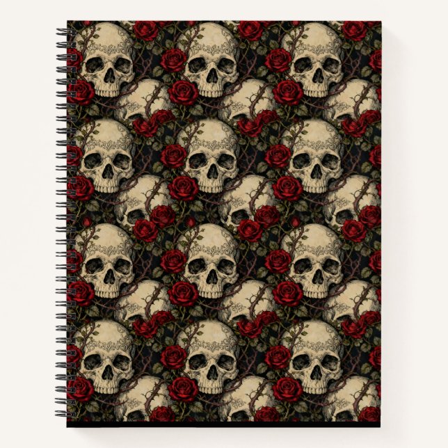 Skulls and Briar Roses Notizbuch (Vorderseite)
