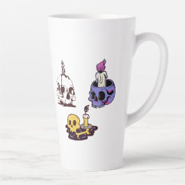 Skulls and Candles Illustration Set Milchtasse