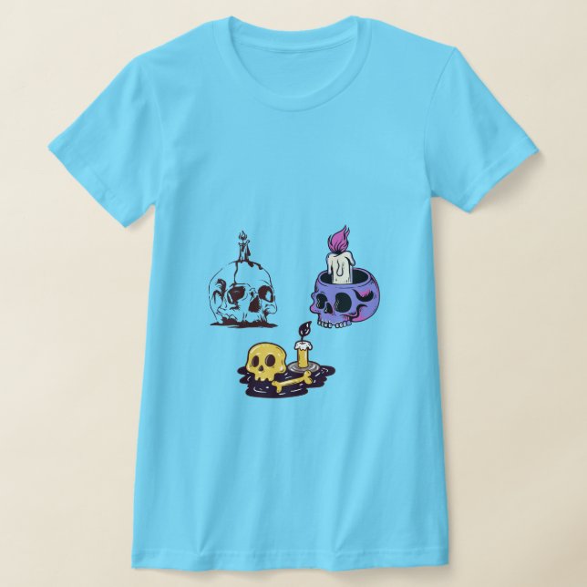 Skulls and Candles Illustration Set T-Shirt (Ablage )