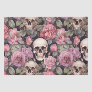 Skulls and roses seidenpapier