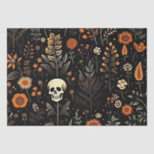 Skulls Blume und Grünes Schwarzes Halloween