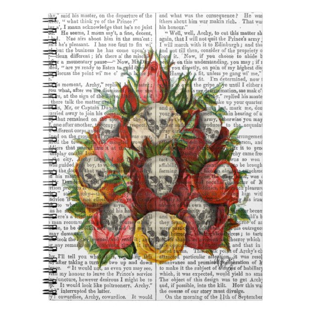 Skulls-Bouquet Notizblock (Vorderseite)