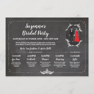 Skulls Brautparty Itinerary Bachelorette Einladung