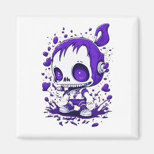 Skulls Cartoon Girl Printdesign Magnet